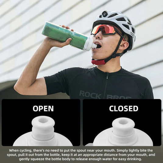 Insulated Bottles | BIDON - Rotate & Squeeze (700ml/Black) ROCKBROS MADOVERBIKING