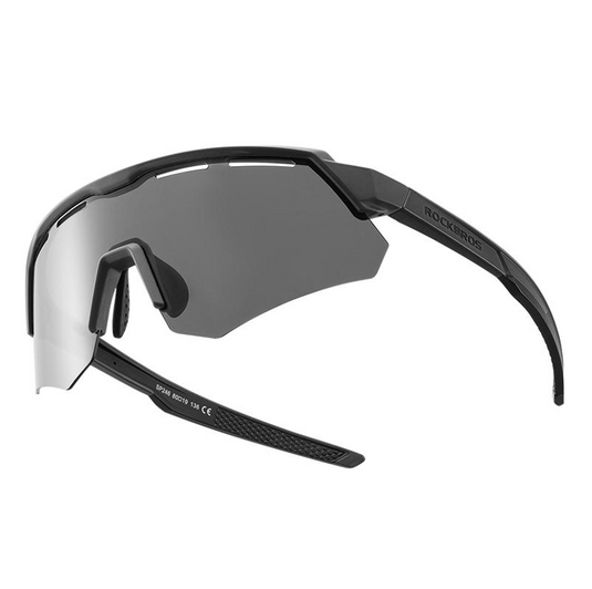 Sunglasses | Polarized Glasses with 4 Interchangeable Lenses & UV400 Protection (Black) ROCKBROS MADOVERBIKING