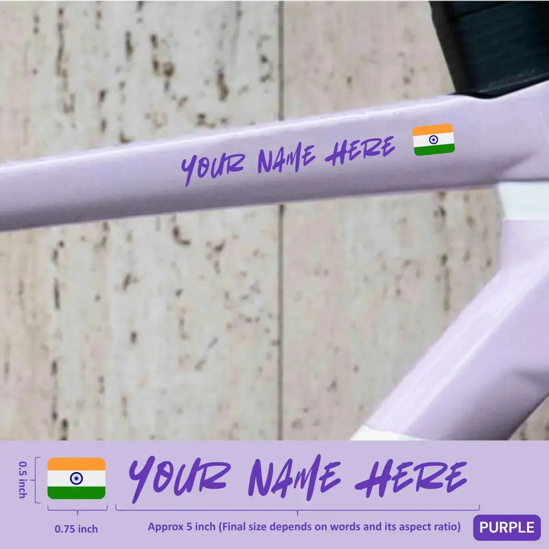 Load image into Gallery viewer, Premium Cyclist Name Sticker Decal with Indian Flag (set of 2)
