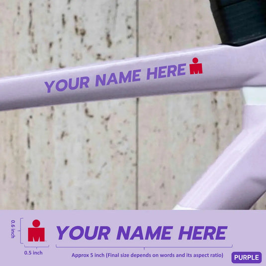 Premium Cyclist Name Sticker Decal with Iron-Man Logo (Set of 2)