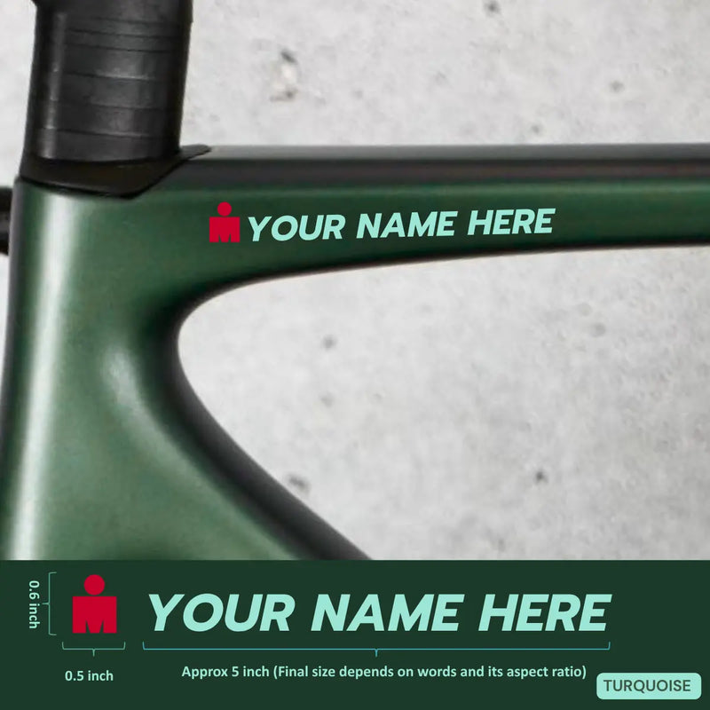 Load image into Gallery viewer, Premium Cyclist Name Sticker Decal with Iron-Man Logo (Set of 2)
