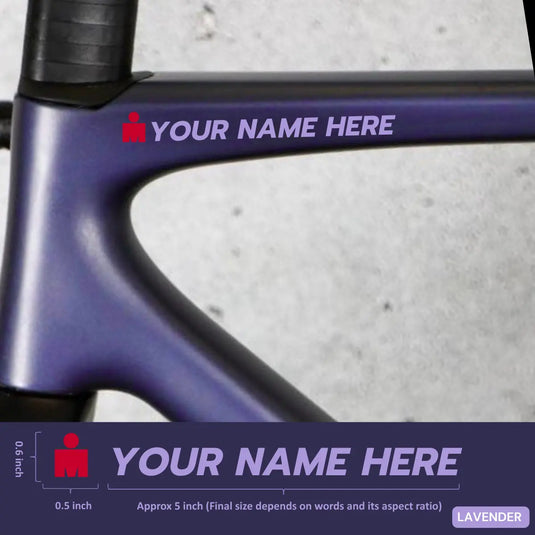 Premium Cyclist Name Sticker Decal with Iron-Man Logo (Set of 2)