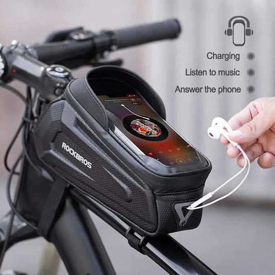 Top Tube Bag | EVA 3D Hardshell - Waterproof & Compatible with Phones Upto 6.8" ROCKBROS MADOVERBIKING