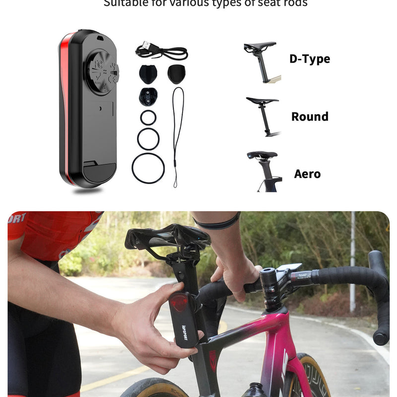 Load image into Gallery viewer, Smart Radar Taillight - SR30 | Upto 150m Vehicle Detection, 25H Battery &amp; Type-C - MADOVERBIKING -  iGPSPORT

