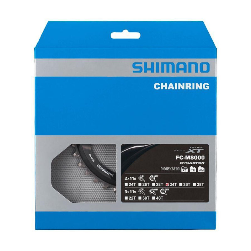 Load image into Gallery viewer, Shimano Xt M8000 Outer Chainring 96Mm, 34T, Bcd - Grey
