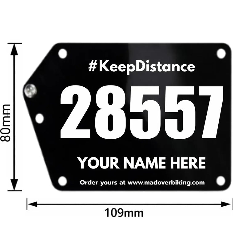 Load image into Gallery viewer, Personalized Cycling Race Number/BIB Plate (Acrylic, Seatpost Mount)
