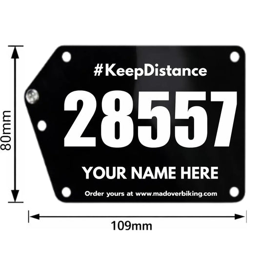 Personalized Cycling Race Number/BIB Plate (Acrylic, Seatpost Mount)