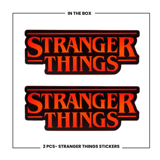 Stranger Things Vinyl Based Sticker (Set of 2) - Waterproof, Red MADOVERBIKING MADOVERBIKING