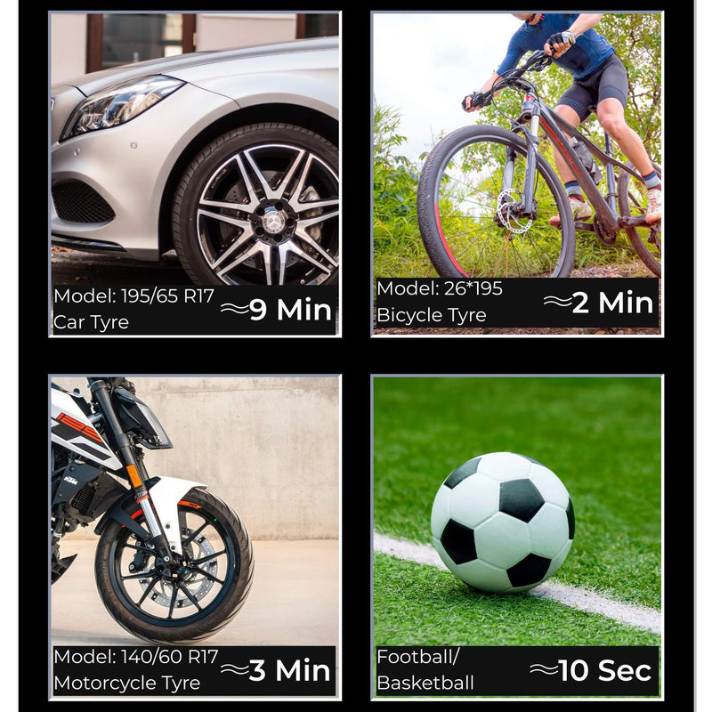 Load image into Gallery viewer, Portable Electric Pump | YELLOWFIN - 150 psi, 4000 MAh Battery, Presta/Schrader, Auto-Cut, LED/Power Bank - MADOVERBIKING
