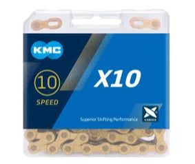 Load image into Gallery viewer, Bicycle Chain | X10SL Ti-N GOLD (10 Speed) - MADOVERBIKING -  KMC
