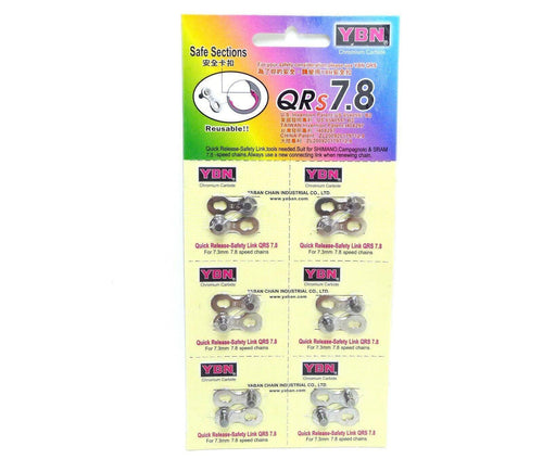 Ybn Qr 7.8 Speed Quick Release-Safety Link Chain Link - Silver (X2 X4 X6)
