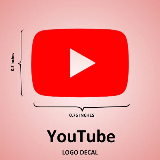 YouTube Logo Decal Sticker (1 pcs) - (0.75 in x 0.5 in)