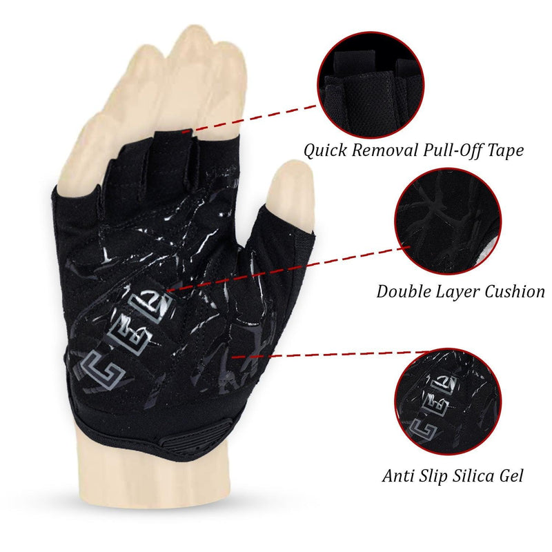 Load image into Gallery viewer, ZAKPRO Cycling Gloves Gel Series Anti-Slip Professional Half Finger - (Black)
