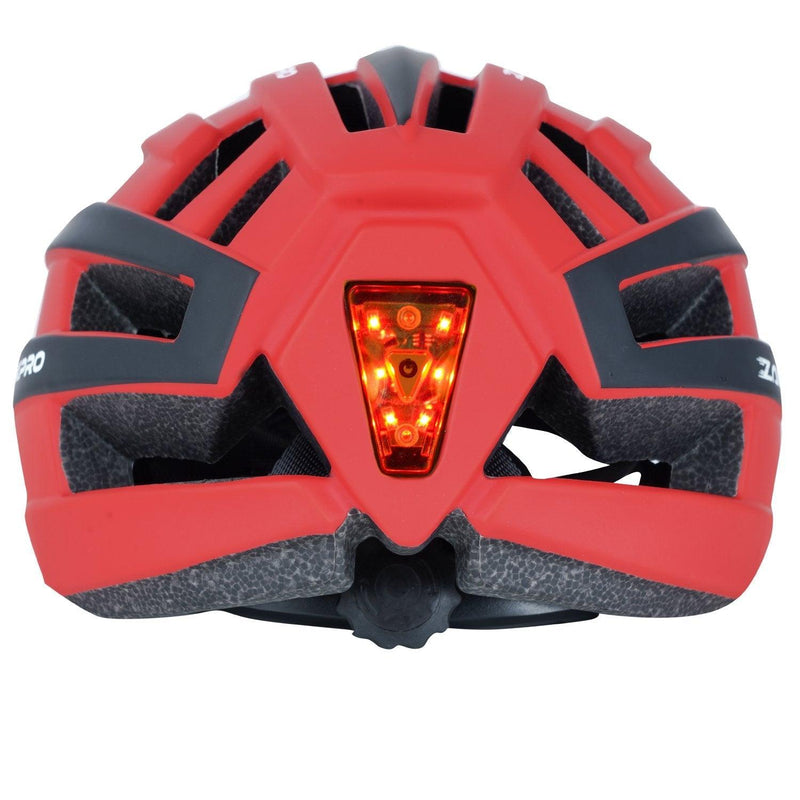 Load image into Gallery viewer, ZAKPRO MTB Inmold Cycling Helmet with Rear LED Flicker Lights - Uphill Series (Red)
