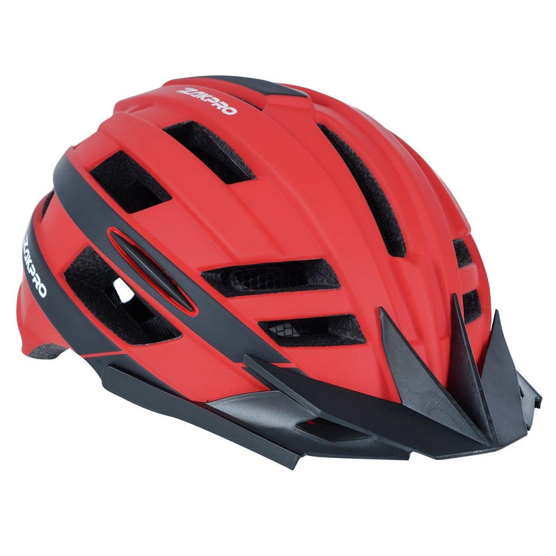 Load image into Gallery viewer, ZAKPRO MTB Inmold Cycling Helmet with Rear LED Flicker Lights - Uphill Series (Red)
