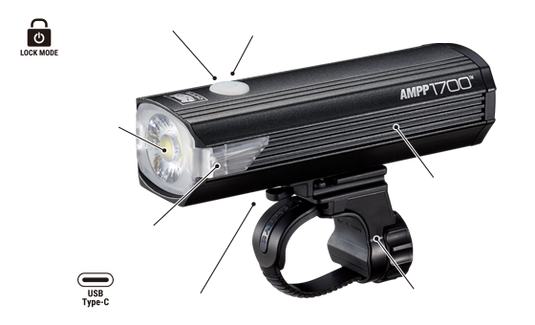 CATEYE BICYCLE FRONT LIGHT AMPP 1700 (TYPE C) | HL-EL1700RC
