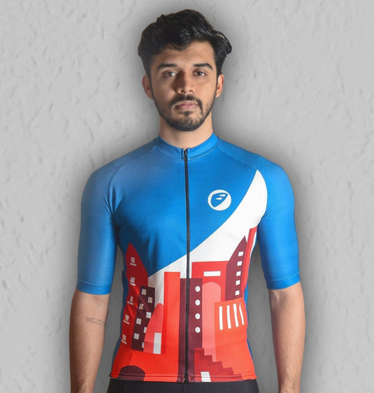 Apace Mens Cycling Jersey | Snug-Fit | Chase | Cityscape - MADOVERBIKING