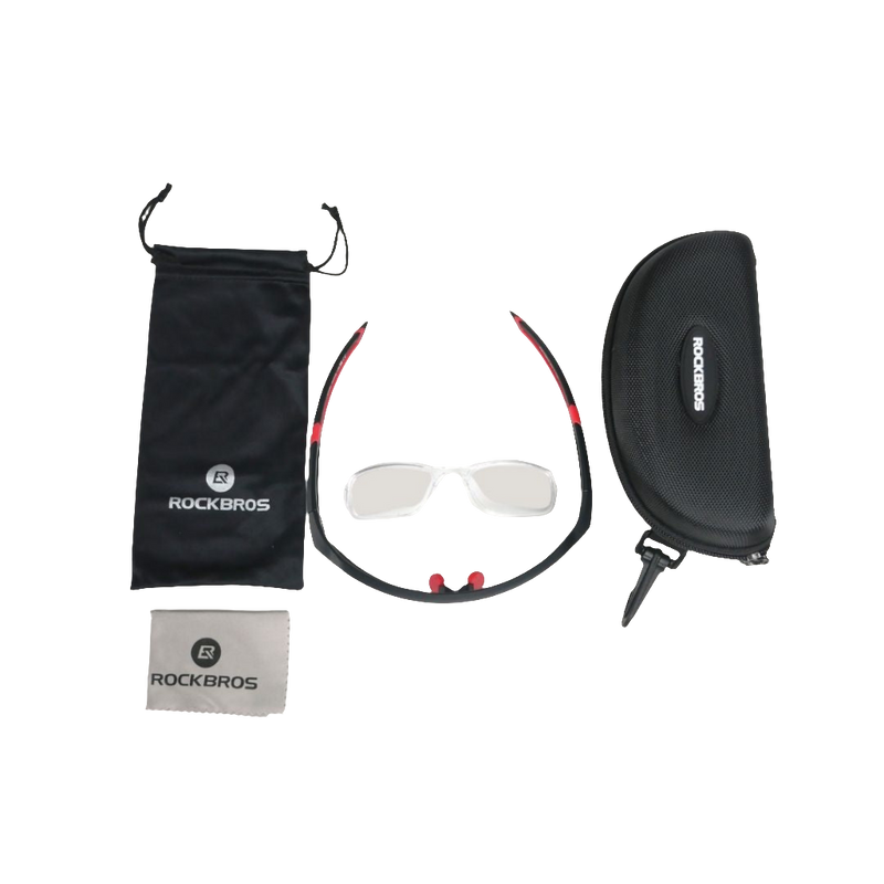 Load image into Gallery viewer, Sunglasses | Photochromic Glasses with UV400 Protection (Black/Red) ROCKBROS MADOVERBIKING
