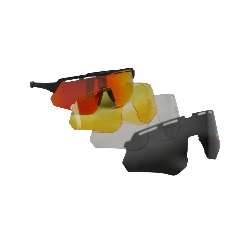 Load image into Gallery viewer, Sunglasses | Polarized Glasses with 4 Interchangeable Lenses &amp; UV400 Protection (Black) ROCKBROS MADOVERBIKING
