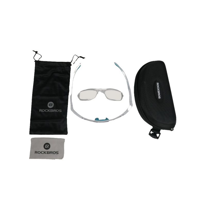 Load image into Gallery viewer, Sunglasses | Photochromic Glasses with UV400 protection, Myopia Compatible (White Frame) ROCKBROS MADOVERBIKING

