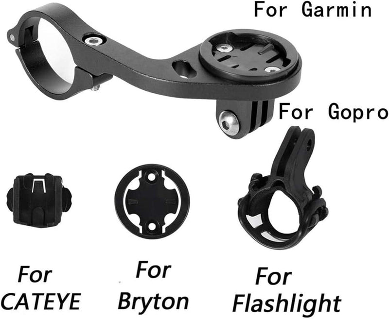 Load image into Gallery viewer, Bike Out-Front Mount Bicycle Handlebar Combo Mount for Garmin Bryton Gopro Flashlight Camera,Compatible with 31.8mm 25.4mm Handlebar (Black) - MADOVERBIKING
