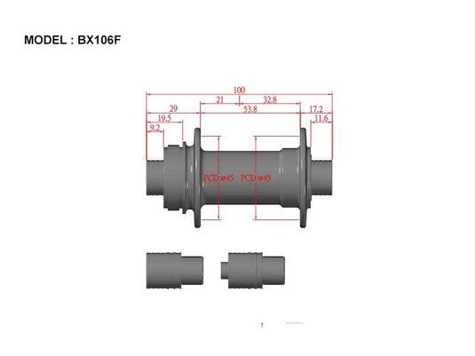 Bitex BX106F Front Disc Hub, CLD