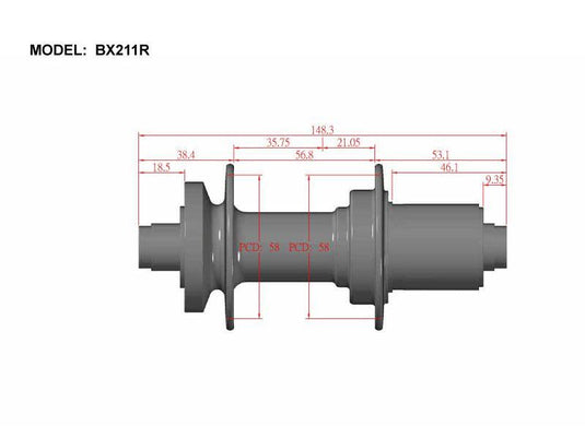 Bitex BX211R Rear Hub, Shimano 11s (w/abs)