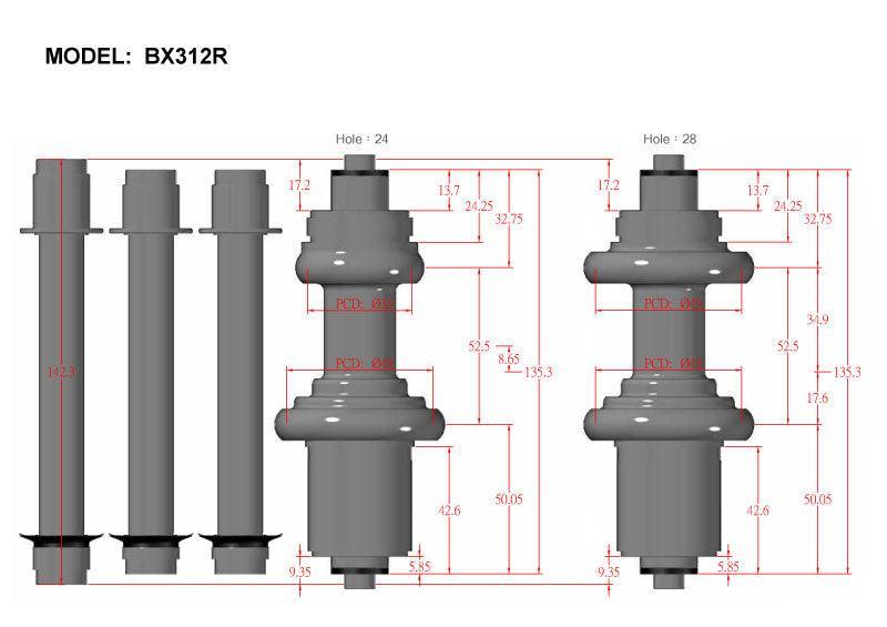 Load image into Gallery viewer, Bitex BX312R Rear Hub, Shimano 11s (w/abs)
