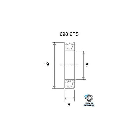 BLACKBEARING 2RS B5 BEARING | 699 (9 X 20 X 6 MM) - MADOVERBIKING