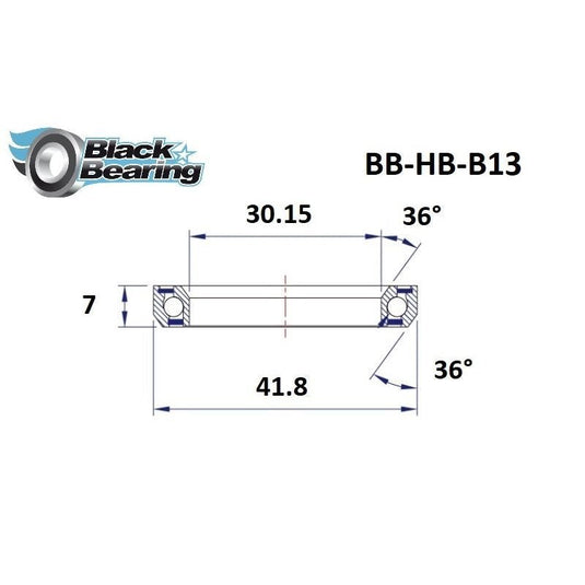 BLACKBEARING B13 HEADSET BEARING (30.15X41.8X7MM 36°/36) - MADOVERBIKING