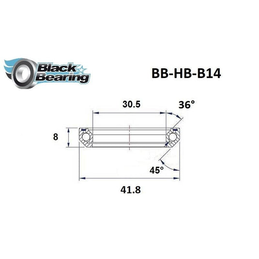 BLACKBEARING B14 HEADSET BEARING (30.5 X 41.8 X 8 MM 36/45°) - MADOVERBIKING
