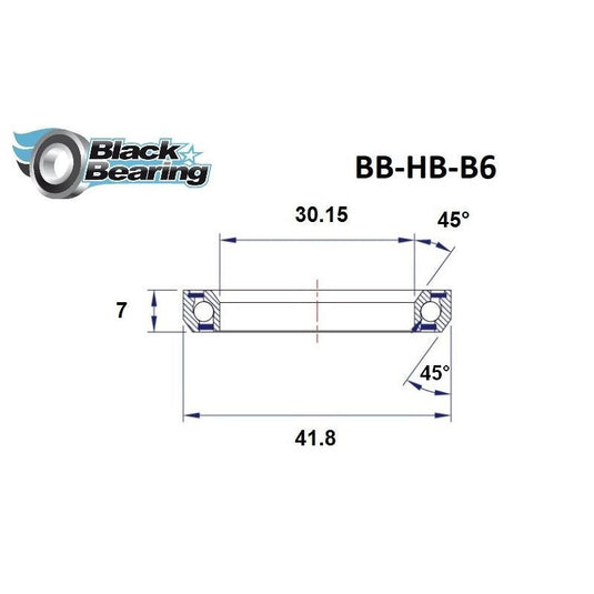 BLACKBEARING B6 HEADSET BEARING | 30.15 X 41.8 X 7 MM 45/45° - MADOVERBIKING