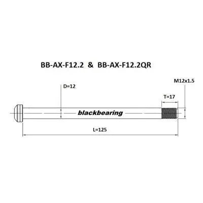 Load image into Gallery viewer, BLACKBEARING | THRU-AXLE | F12.2 (12MM-125-M12X1.5-16MM) BLACKBEARING MADOVERBIKING
