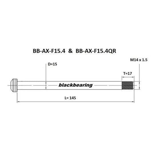 BLACKBEARING | THRU-AXLE | F15.4 (FOX-15MM-145-M14X1.5-17MM) Blackbearing MADOVERBIKING