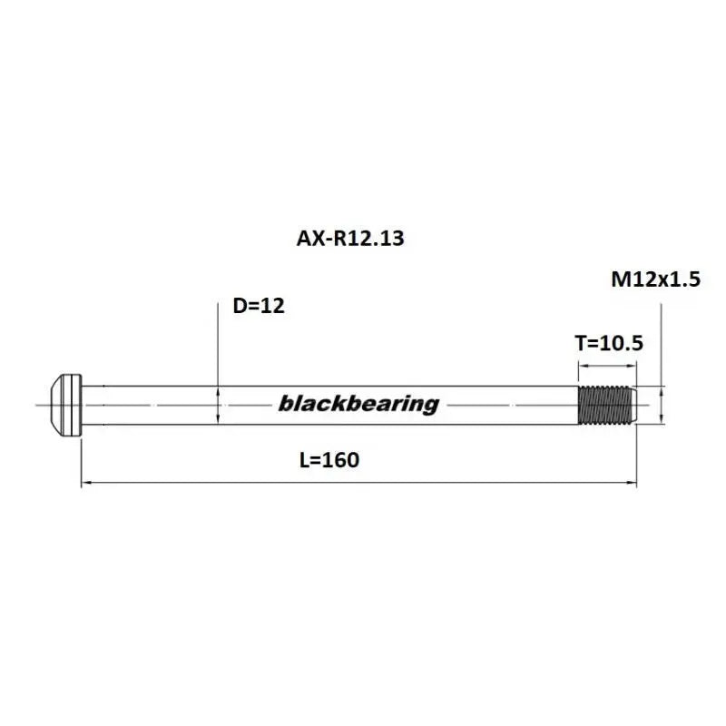 Load image into Gallery viewer, BlackBearing Thru-Axle | R12.13 (12mm-160-m12x1.5-10.5mm) BLACKBEARING MADOVERBIKING
