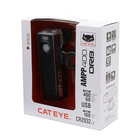 Cateye Combo Light Ampp400 Lumen (Rechargeable)/Orb Hl-El084/LD160 (External Battery)