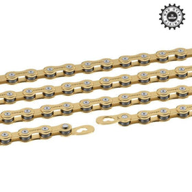 Connex 9 Speed Chain Gold - High-Grade Brass Coating - MADOVERBIKING