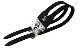 Load image into Gallery viewer, MKS TRACK TOE-CLIP BELT - 2 BUCKLE | LEATHER MADE - NJS APPROVED (BLACK) - MADOVERBIKING -  MINOURA
