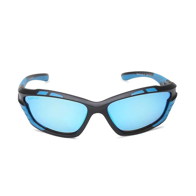 Load image into Gallery viewer, Fastrack Blue Wraparound Men Sunglasses (P404Bu1|65) - MADOVERBIKING
