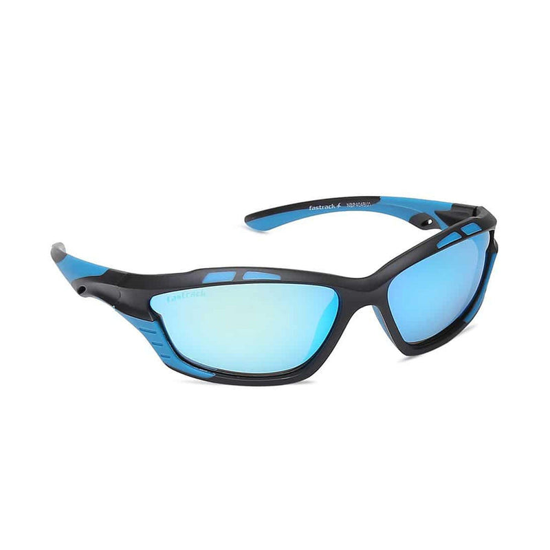 Load image into Gallery viewer, Fastrack Blue Wraparound Men Sunglasses (P404Bu1|65) - MADOVERBIKING
