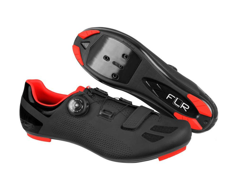Load image into Gallery viewer, FLR F-11 Road Cycling Shoes (Black Neon Red) - MADOVERBIKING
