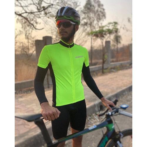 Gambitt Comfort Mens Half Sleeves Cycling Jersey (Fluo Yellow) - MADOVERBIKING
