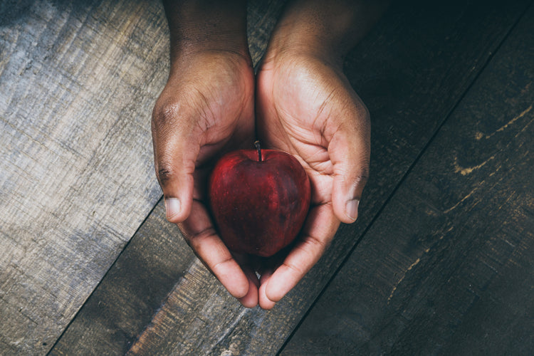 hands-hold-red-apple - MADOVERBIKING