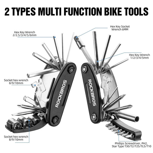 Multi Tool 16 in 1 Allen keys and tyre levers ROCKBROS MADOVERBIKING