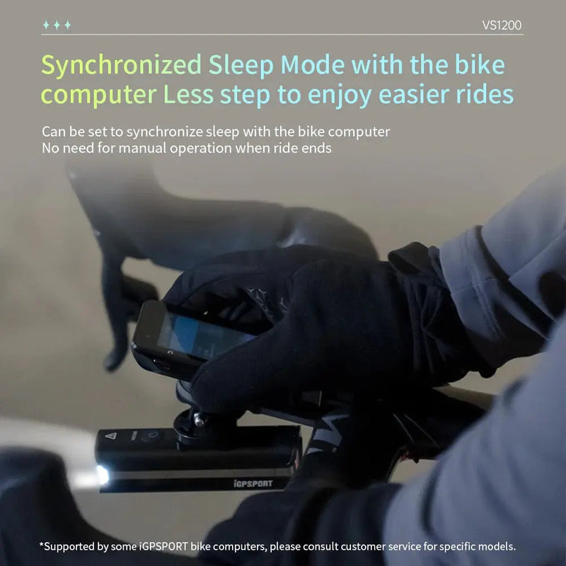 Load image into Gallery viewer, IGPSPORTS VS1200 Smart Front Bike Light IGPSPORT MADOVERBIKING
