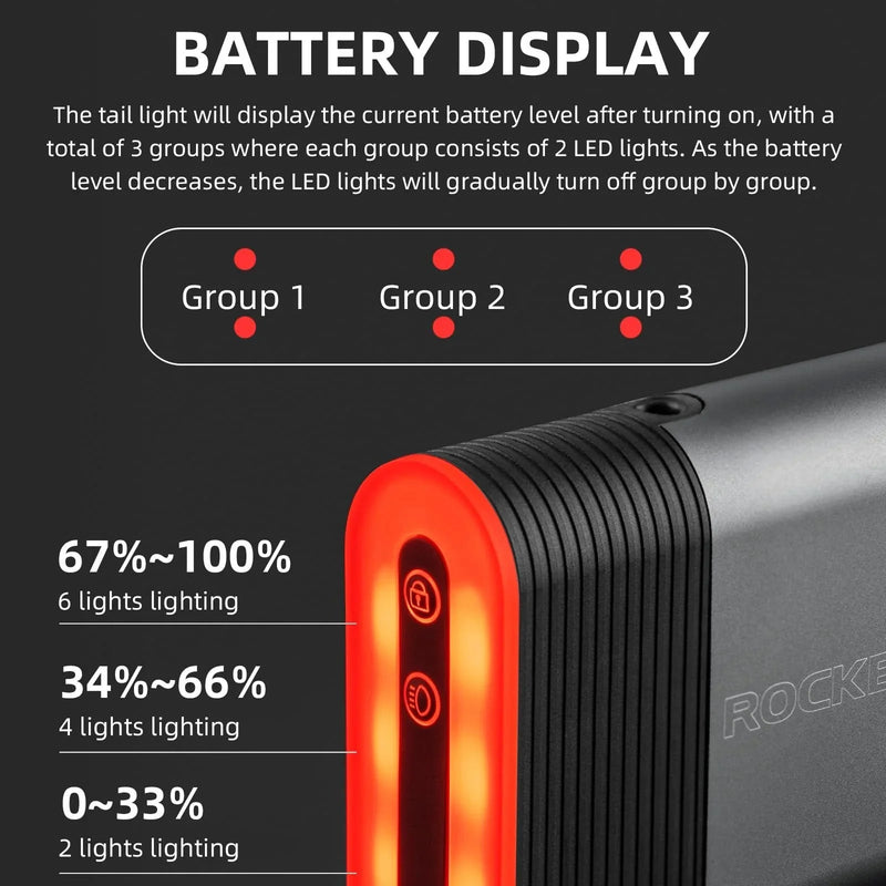 Load image into Gallery viewer, Bicycle Taillights | Smart Taillight with Lock and Brake Sensing Function ROCKBROS MADOVERBIKING

