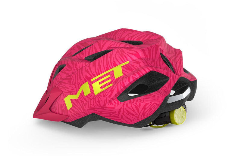 Load image into Gallery viewer, Met Crackerjack Kids Cycling Helmet (Pink/Texture Green/Matt) - MADOVERBIKING
