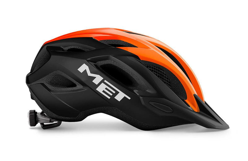 Load image into Gallery viewer, Met Crossover Hybrid Cycling Helmet (Black/Orange/Glossy) - MADOVERBIKING
