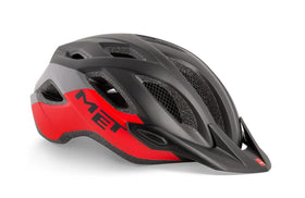 Met Crossover Hybrid Cycling Helmet (Black/Red/Matt) - MADOVERBIKING