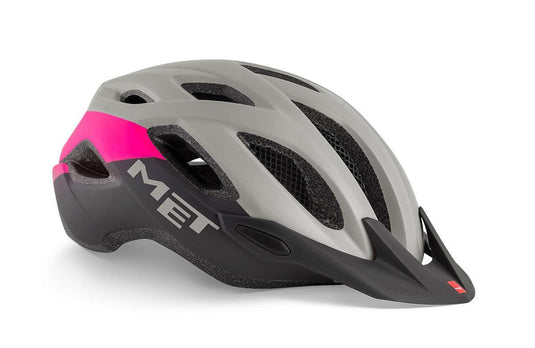 Met Crossover Hybrid Cycling Helmet (Gray/Pink/Matt) - MADOVERBIKING